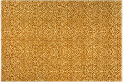 handmade Over Dyed Over Dyed Green Gold Hand Knotted RECTANGLE WOOL&SILK area rug 8' x 10'