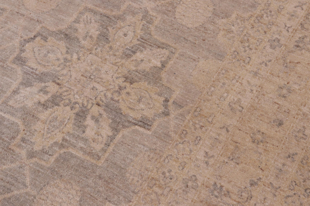 handmade Modern Kafkaz Gray Gold Hand Knotted RECTANGLE 100% WOOL area rug 10' x 14'