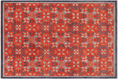 Chic Ziegler Aileen Rust/Blue Wool Rug - 9'10'' x 13'7''