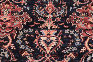 handmade Transitional Kafkaz Blue Red Hand Knotted RECTANGLE 100% WOOL area rug 8' x 10'