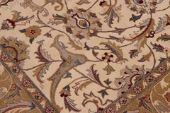 handmade Traditional  Ivory Lt. Green Hand Knotted RECTANGLE 100% WOOL area rug 8' x 10'