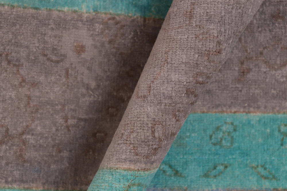 handmade Over Dyed Over Dyed Blue Brown Hand Knotted RECTANGLE 100% WOOL area rug 8' x 10'
