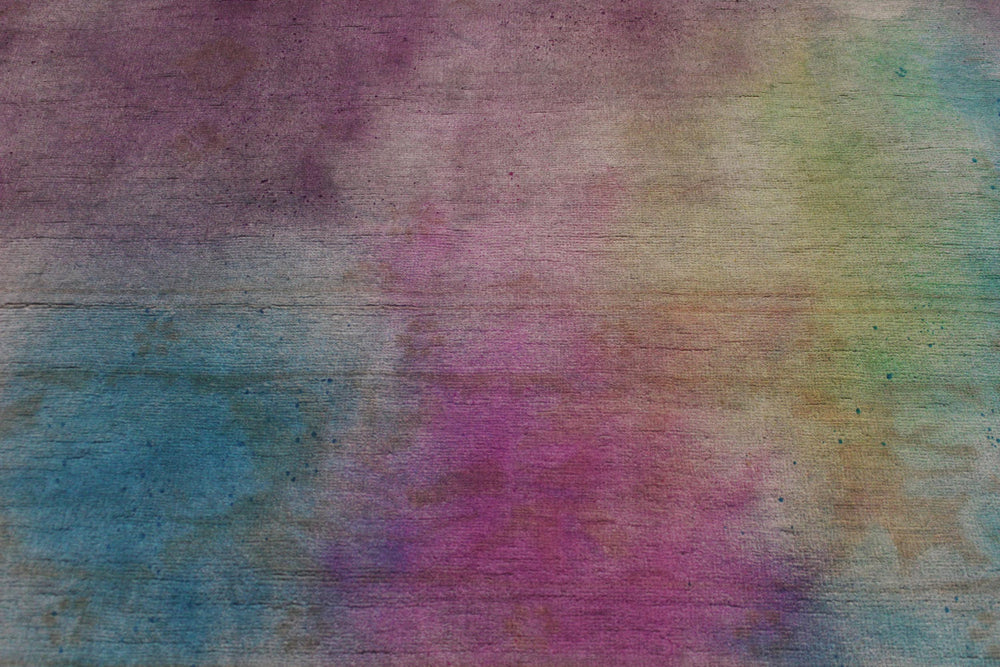 handmade Over Dyed Over Dyed Pink Yellow Hand Knotted RECTANGLE 100% WOOL area rug 8' x 10'