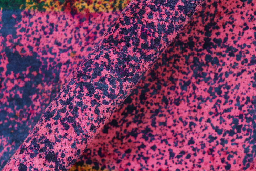 handmade Over Dyed Over Dyed Blue Pink Hand Knotted RECTANGLE 100% WOOL area rug 8' x 10'