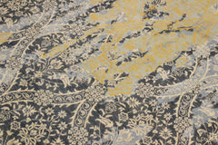 handmade Modern Abstract Gray Ivory Hand Knotted RECTANGLE 100% WOOL area rug 8' x 10'