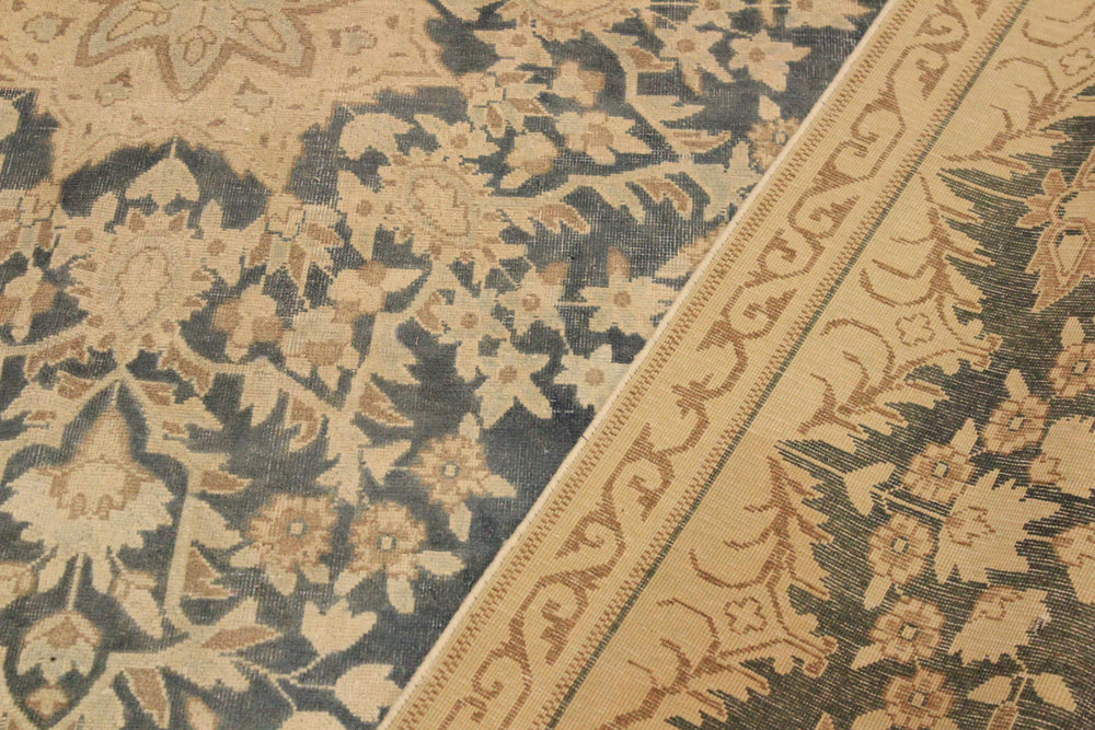 handmade Vintage Hand Painte Gray Beige Hand Knotted RECTANGLE 100% WOOL area rug 7' x 10'