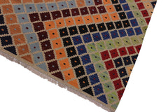 handmade Modern Kilim Gray Red Hand-Woven RECTANGLE 100% WOOL area rug 5 x 6