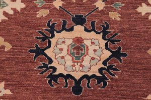 handmade Traditional Kafkaz Brown Tan Hand Knotted RECTANGLE 100% WOOL area rug 10x13