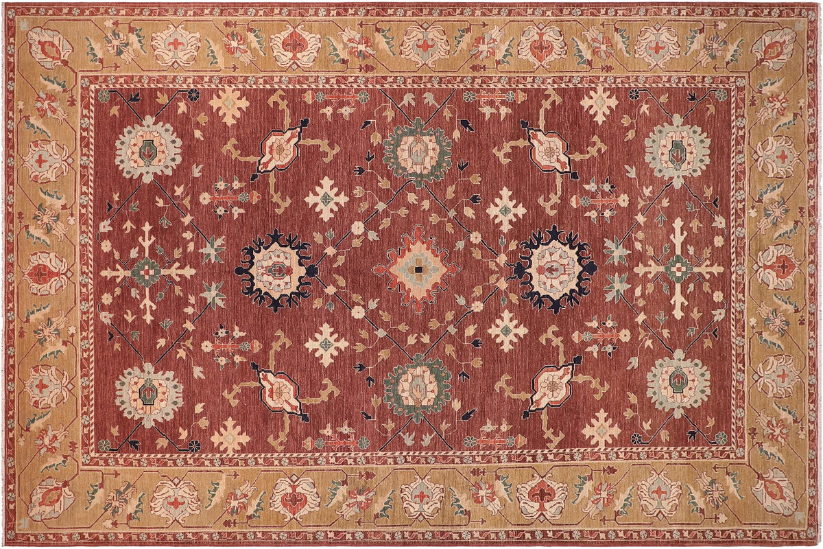 handmade Traditional Kafkaz Brown Tan Hand Knotted RECTANGLE 100% WOOL area rug 10x13