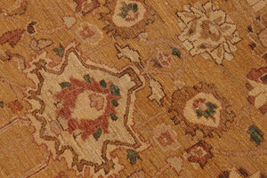 handmade Traditional Antique Gold Tan Hand Knotted RECTANGLE 100% WOOL area rug 9x12