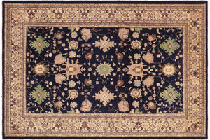 handmade Traditional Kafkaz Blue Beige Hand Knotted RECTANGLE 100% WOOL area rug 9x12