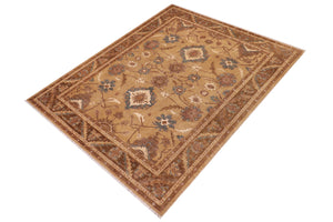 handmade Traditional Kafkaz Gold Gold Hand Knotted RECTANGLE 100% WOOL area rug 9x12