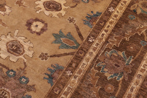 handmade Traditional Kafkaz Gold Gold Hand Knotted RECTANGLE 100% WOOL area rug 9x12