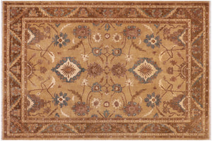 handmade Traditional Kafkaz Gold Gold Hand Knotted RECTANGLE 100% WOOL area rug 9x12