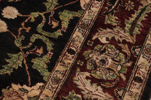 handmade Traditional Kafkaz Black Red Hand Knotted RECTANGLE 100% WOOL area rug 9x11