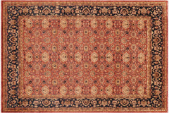 handmade Transitional Kafkaz Red Blue Hand Knotted RECTANGLE 100% WOOL area rug 9' x 12'