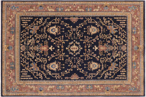 handmade Traditional Kafkaz Blue Lt. Brown Hand Knotted RECTANGLE 100% WOOL area rug 9x12