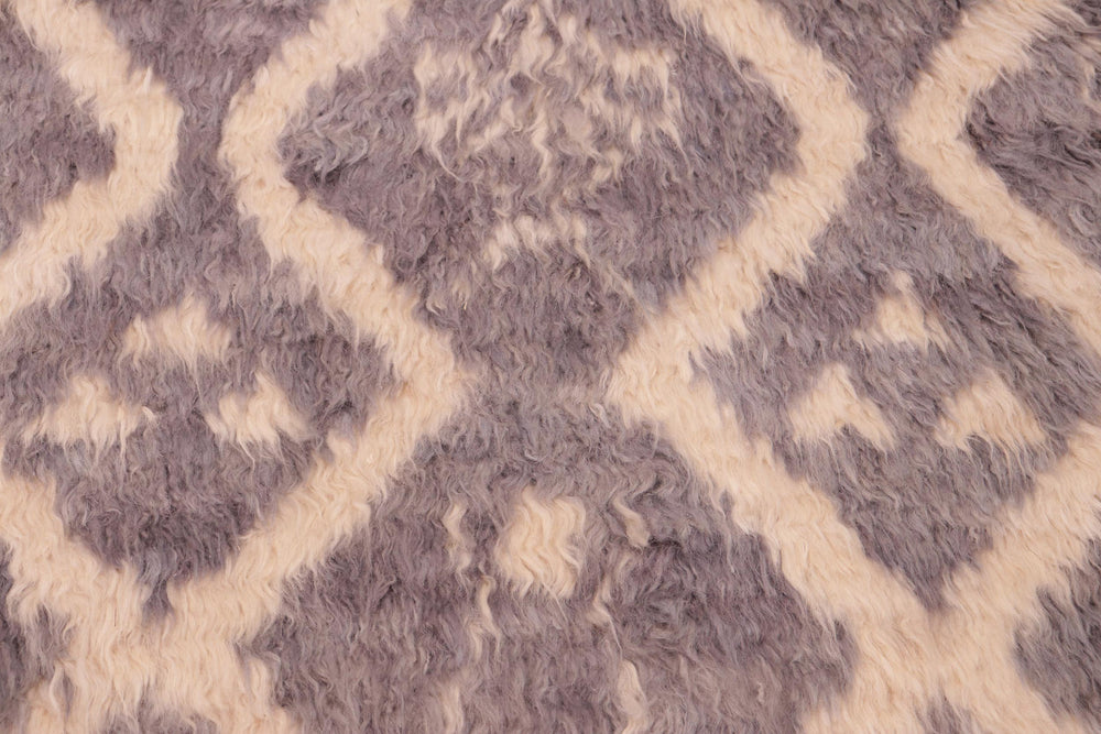 handmade Geometric Moroccan Gray Beige Hand Knotted RECTANGLE 100% WOOL area rug 6' x 9'