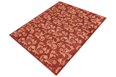 handmade Modern Kafkaz Red Tan Hand Knotted RECTANGLE 100% WOOL area rug 9' x 11'