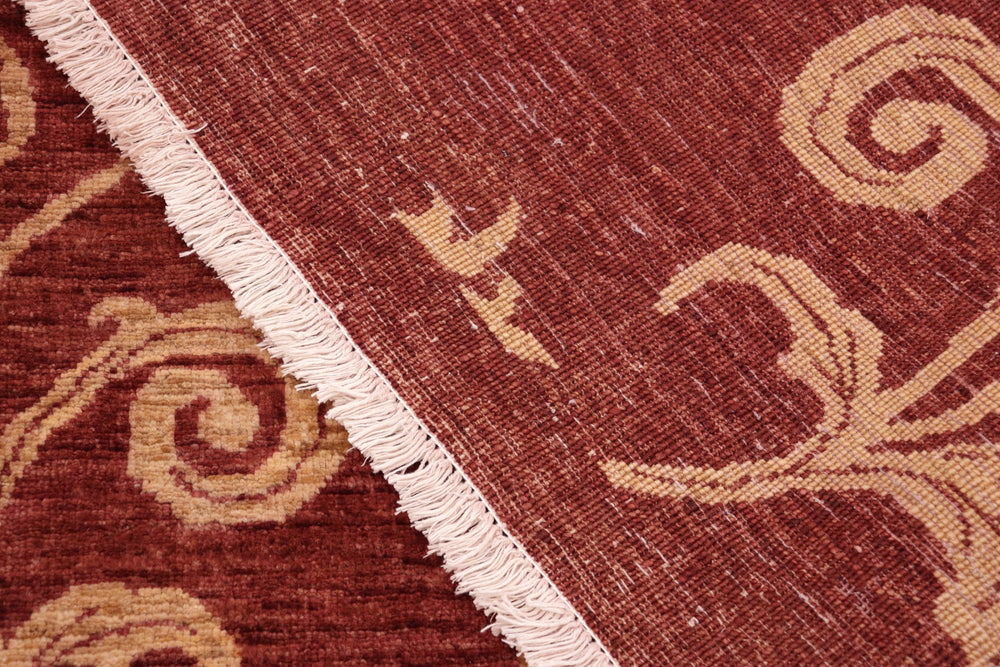 handmade Modern Kafkaz Red Tan Hand Knotted RECTANGLE 100% WOOL area rug 9' x 11'