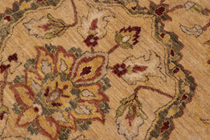 handmade Traditional Kafkaz Lt. Gold Green Hand Knotted RECTANGLE 100% WOOL area rug 9x11