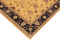 handmade Transitional Kafkaz Gold Blue Hand Knotted RECTANGLE 100% WOOL area rug 9' x 12'