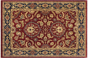 9x12 hand knotted Ziegler wool rug in red and blue - Oriental Ziegler Maryann