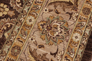 handmade Traditional Kafkaz Brown Tan Hand Knotted RECTANGLE 100% WOOL area rug 9x12