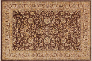 handmade Traditional Kafkaz Brown Tan Hand Knotted RECTANGLE 100% WOOL area rug 9x12