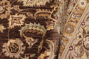 handmade Traditional Kafkaz Brown Tan Hand Knotted RECTANGLE 100% WOOL area rug 9x12