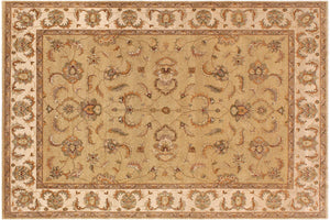 handmade Traditional Kafkaz Gold Beige Hand Knotted RECTANGLE 100% WOOL area rug 9x12