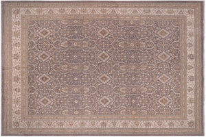handmade Transitional Kafkaz Gray Ivory Hand Knotted RECTANGLE 100% WOOL area rug 12' x 15'