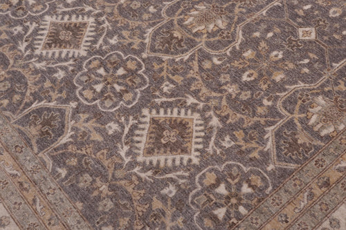 handmade Transitional Kafkaz Gray Ivory Hand Knotted RECTANGLE 100% WOOL area rug 12' x 15'