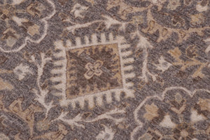 handmade Transitional Kafkaz Gray Ivory Hand Knotted RECTANGLE 100% WOOL area rug 12' x 15'