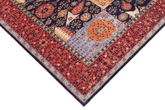 handmade Geometric Mamluk Blue Rust Hand Knotted RECTANGLE 100% WOOL area rug 9 x 12