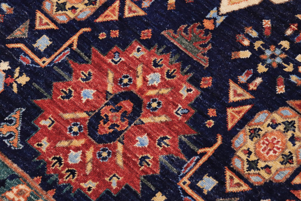 handmade Geometric Mamluk Blue Rust Hand Knotted RECTANGLE 100% WOOL area rug 9 x 12