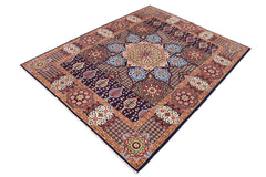 handmade Geometric Mamluk Blue Beige Hand Knotted RECTANGLE 100% WOOL area rug 9 x 12