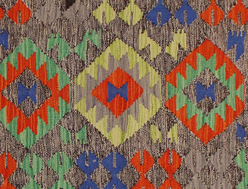 handmade Geometric Kilim Brown Rust Hand-Woven RECTANGLE 100% WOOL area rug 3' x 4'