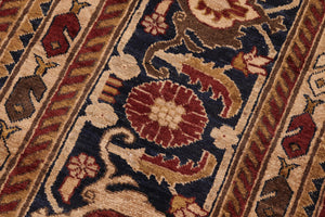 handmade Traditional Kafkaz Red Blue Hand Knotted RECTANGLE 100% WOOL area rug 10x13