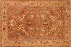 handmade Traditional Antique Brown Gold Hand Knotted RECTANGLE 100% WOOL area rug 10x14