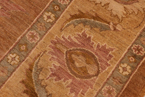 handmade Traditional Antique Brown Gold Hand Knotted RECTANGLE 100% WOOL area rug 10x14