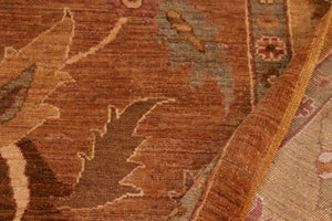 handmade Traditional Antique Brown Gold Hand Knotted RECTANGLE 100% WOOL area rug 10x14