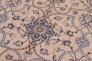 handmade Transitional Kafkaz Ivory Gray Hand Knotted RECTANGLE 100% WOOL area rug 9' x 11'