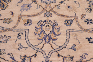 handmade Transitional Kafkaz Ivory Gray Hand Knotted RECTANGLE 100% WOOL area rug 9' x 11'