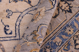handmade Transitional Kafkaz Ivory Gray Hand Knotted RECTANGLE 100% WOOL area rug 9' x 11'