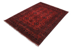 handmade Tribal Biljik Khal Mohammadi Drk. Red Black Hand Knotted RECTANGLE 100% WOOL area rug 6x8
