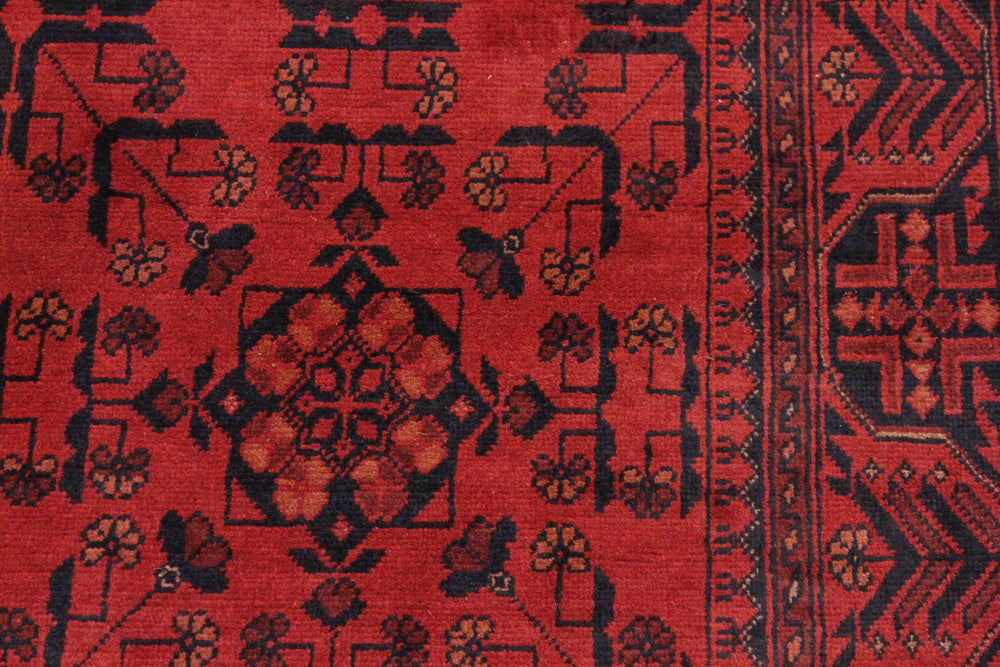 handmade Tribal Biljik Khal Mohammadi Drk. Red Black Hand Knotted RECTANGLE 100% WOOL area rug 4x6