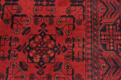 handmade Tribal Biljik Khal Mohammadi Drk. Red Black Hand Knotted RECTANGLE 100% WOOL area rug 4x6