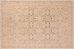 handmade Transitional Kafkaz Tan Brown Hand Knotted RECTANGLE 100% WOOL area rug 10' x 13'