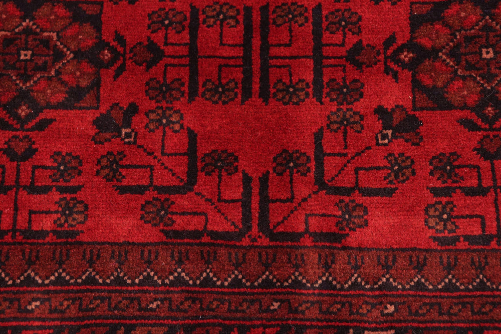 handmade Tribal Biljik Khal Mohammadi Red Black Hand Knotted RECTANGLE 100% WOOL area rug 5x7